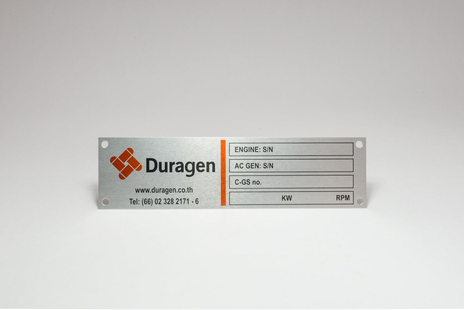 Glossy Anodised Aluminium Engine Data Plate 01